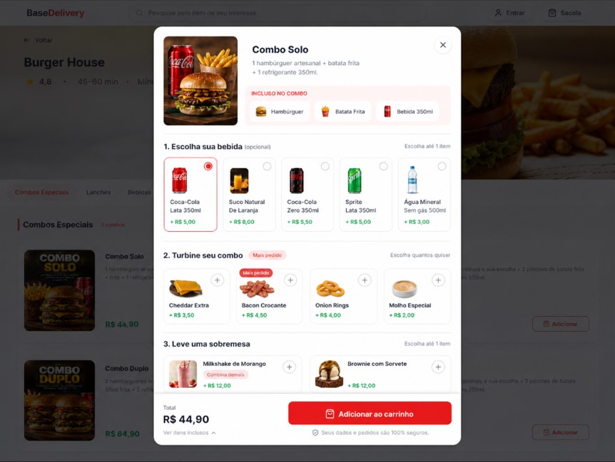 Experiência do Cliente - Loja online StoreFront BaseDelivery